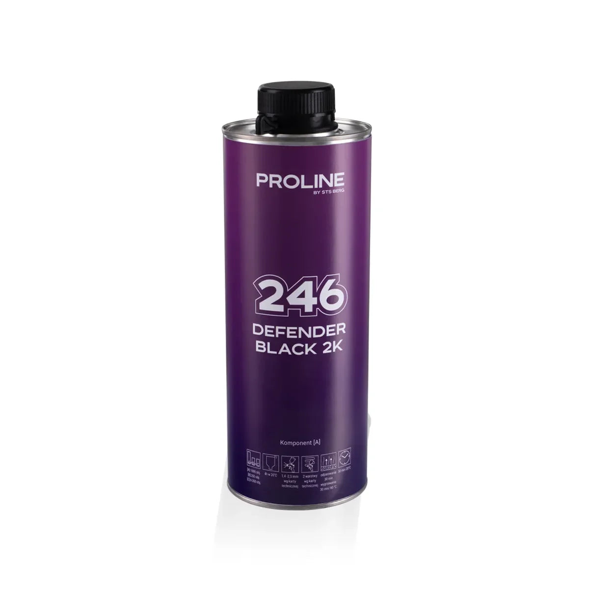 Lakier z efektem skórki pomarańczy PROLINE 246 DEFENDER BLACK 2K